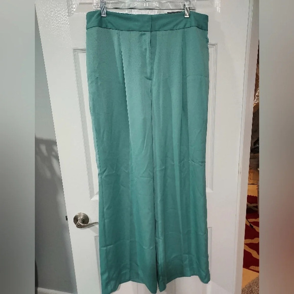 NWT Worthington Dark Mint Green Wide Leg Dress / Trouser Pants in Size XL - Picture 1 of 12